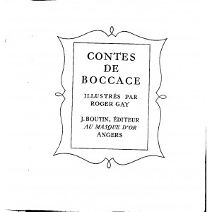 LIVRE : CONTES DE BOCCACE