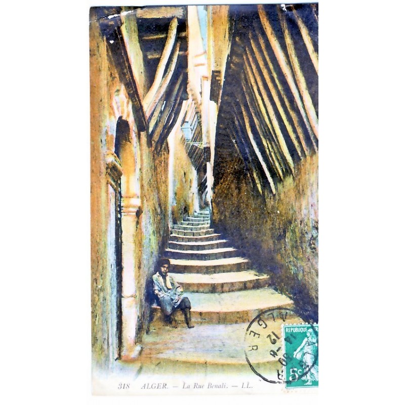 CARTE POSTALE ALGER - LA RUE BENALI