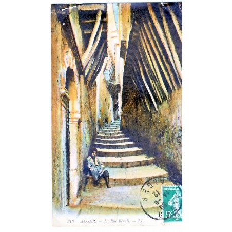 CARTE POSTALE ALGER - LA RUE BENALI