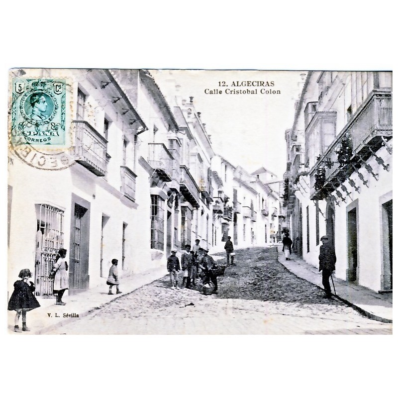 CARTE POSTALE ALGECIRAS - CALLE CRISTOBAL COLON