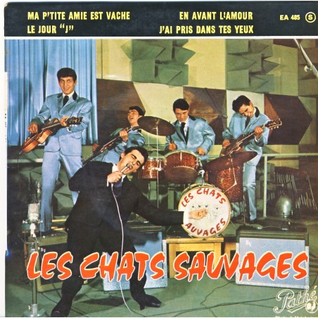 DISQUES 45 TOURS EP  BIEM - LES CHATS SAUVAGES AVEC DICK RIVERS