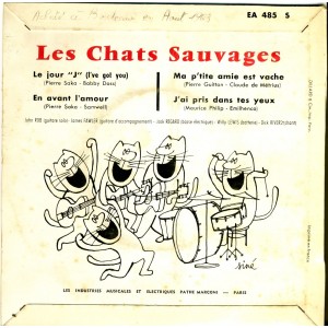 DISQUES 45 TOURS EP  BIEM - LES CHATS SAUVAGES AVEC DICK RIVERS