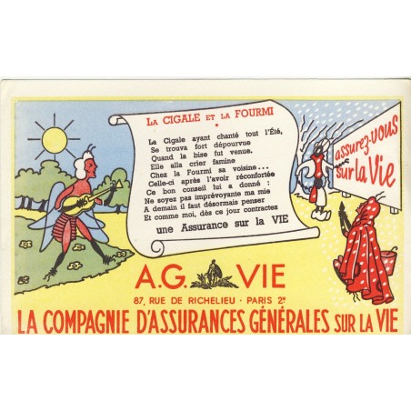 BUVARD COMPAGNIE D'ASSURANCES LA CIGALE ET LA FOURMI