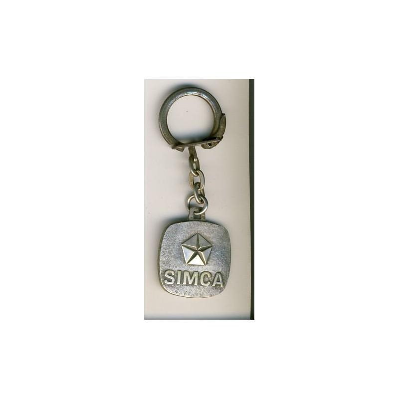 PORTE CLES SIMCA METAL LOGO PENTASTAR COULEUR ARGENT