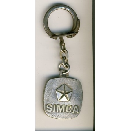 PORTE CLES SIMCA METAL LOGO PENTASTAR COULEUR ARGENT