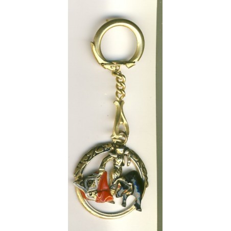 PORTE CLES CORRIDA - METAL DORE