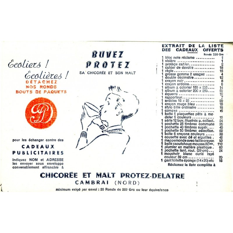 BUVARD CHICOREE  ET MALT PROTEZ-DELATRE