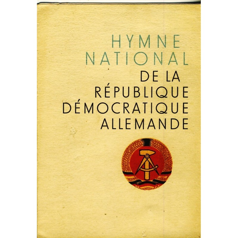 DEPLIANT  - HYMNE NATIONAL DE LA RDA