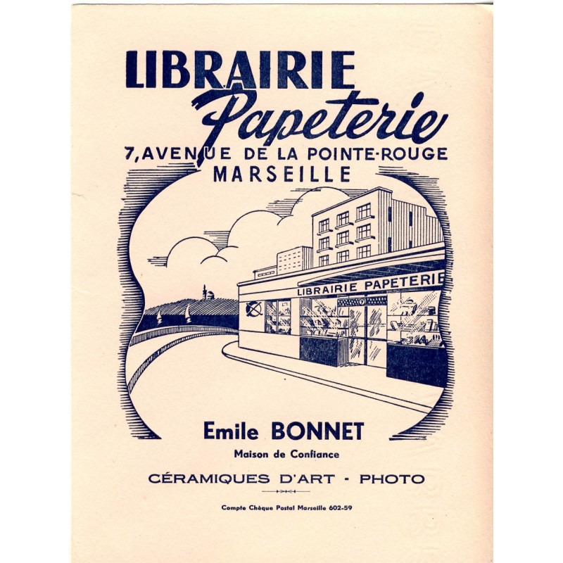 BUVARD LIBRAIRIE PAPETERIE BONNET MARSEILLE