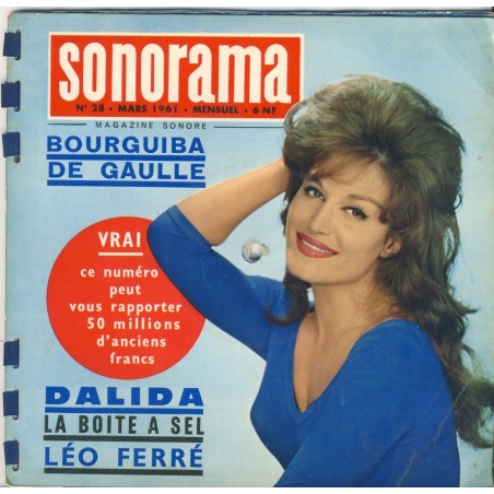 MAGAZINE SONORE SONORAMA N° 28 - MARS 1961 - DALIDA