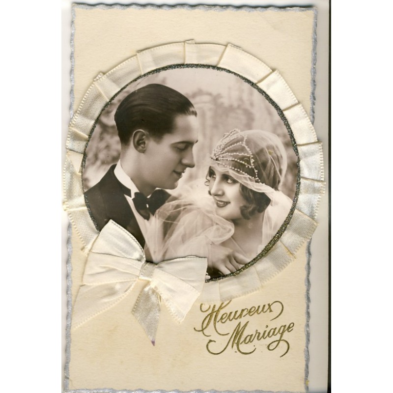 CARTE POSTALE A SYSTEME MARIAGE - HEUREUX MARIAGE