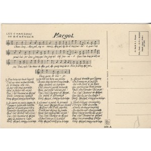 CARTE POSTALE LES CHANSONS DE BERENGER - MARGOT