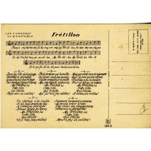 CARTE POSTALE LES CHANSONS DE BERENGER - FRETILLON﻿