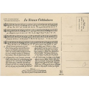 CARTE POSTALE LES CHANSONS DE BERENGER - LE VIEUX CELIBATAIRE