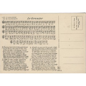 CARTE POSTALE LES CHANSONS DE BERENGER - LE GRENIER