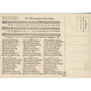 CARTE POSTALE LES CHANSONS DE BERENGER -LE MARQUIS DE CARABAS