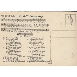 CARTE POSTALE LES CHANSONS DE BERENGER - LE PETIT HOMME GRIS