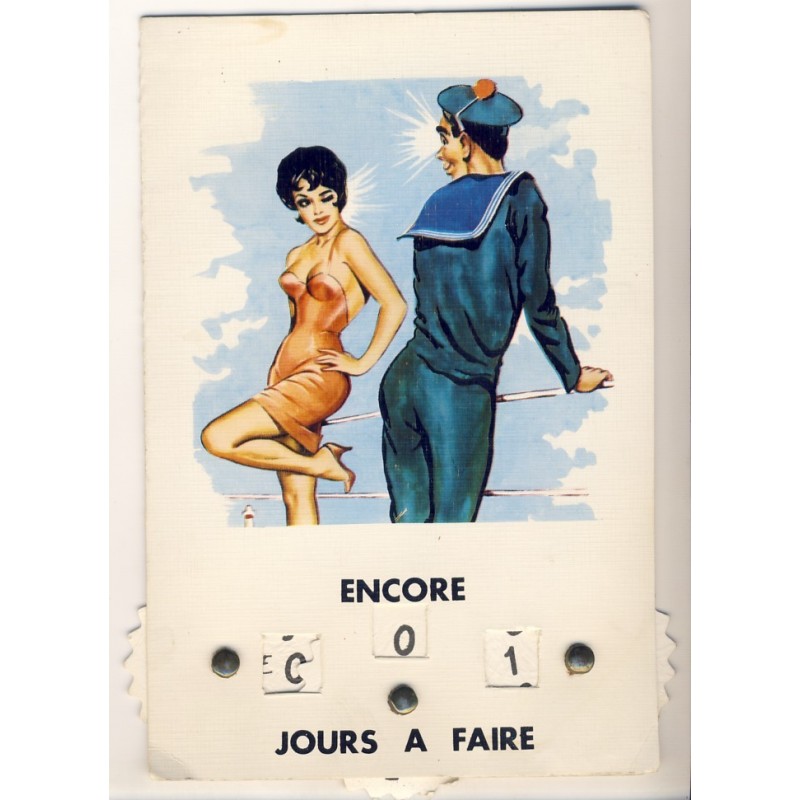 CARTE POSTALE A SYSTEME TROIS DISQUES - ENCORE XXX JOURS A FAIRE