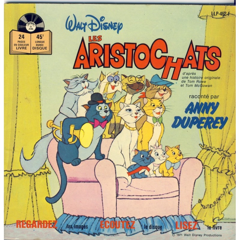 LIVRE-DISQUE 45 TOURS LES ARISTOCHATS﻿ - WALT DISNEY