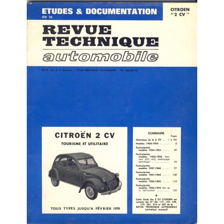 REVUE TECHNIQUE AUTOMOBILE ETUDES ET DOCUMENTATION - CITROEN 2CV - 1974﻿