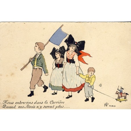 CARTE POSTALE HENRIETTE DELALAIN - NOUS ENTRERONS DANS LA CARRIERE...