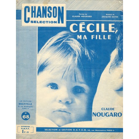 PARTITION DE CLAUDE NOUGARO CECILE, MA FILLE