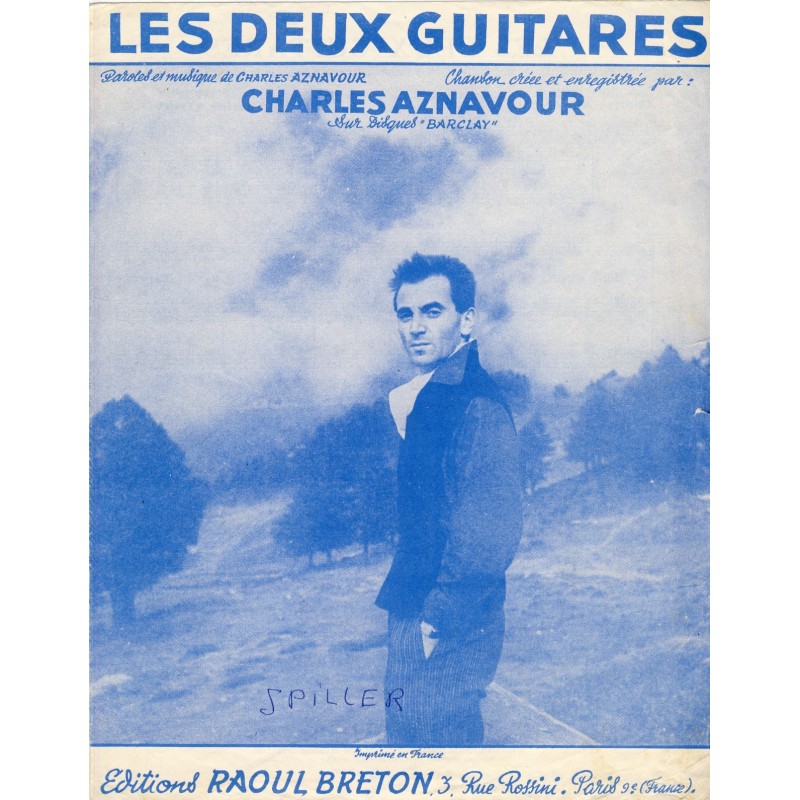 PARTITION DE CHARLES AZNAVOUR - LES DEUX GUITARES