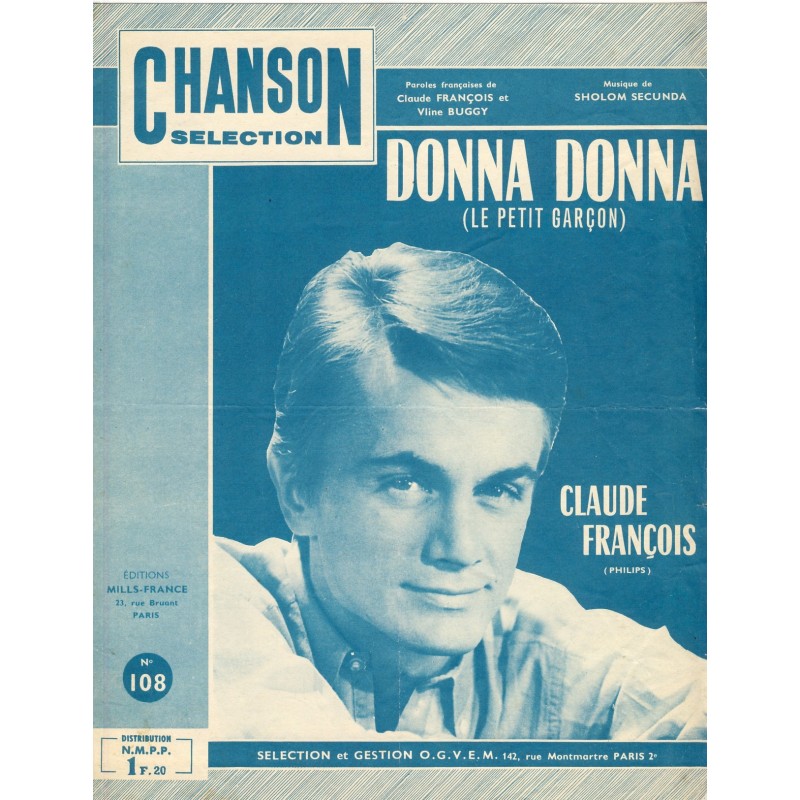 PARTITION DE CLAUDE FRANCOIS - DONNA DONNA (LE PETIT GARCON)