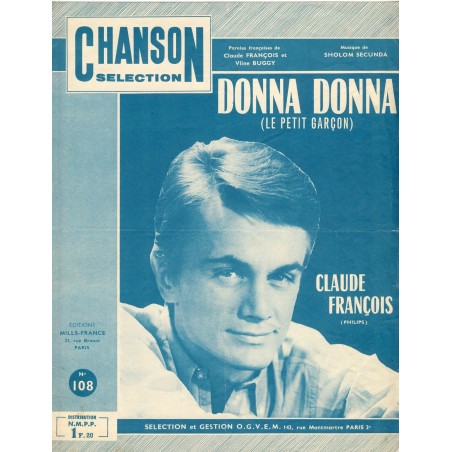 PARTITION DE CLAUDE FRANCOIS - DONNA DONNA (LE PETIT GARCON)