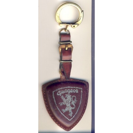 PORTE CLES PEUGEOT DREUX CUIR MARRON