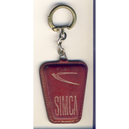 PORTE CLES SIMCA CUIR BORDEAUX 