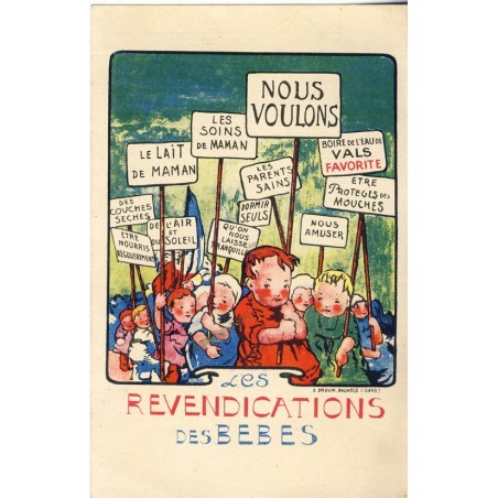 CARTE POSTALE LES REVENDICATIONS DES BEBES - EAU DE VALS