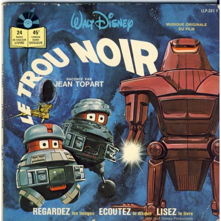 LIVRE-DISQUE 45 TOURS LE TROU NOIR - WALT DISNEY