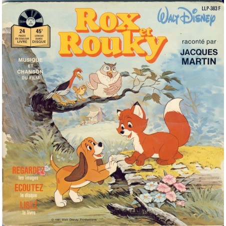 LIVRE-DISQUE 45 TOURS ROX ET ROUKY - WALT DISNEY