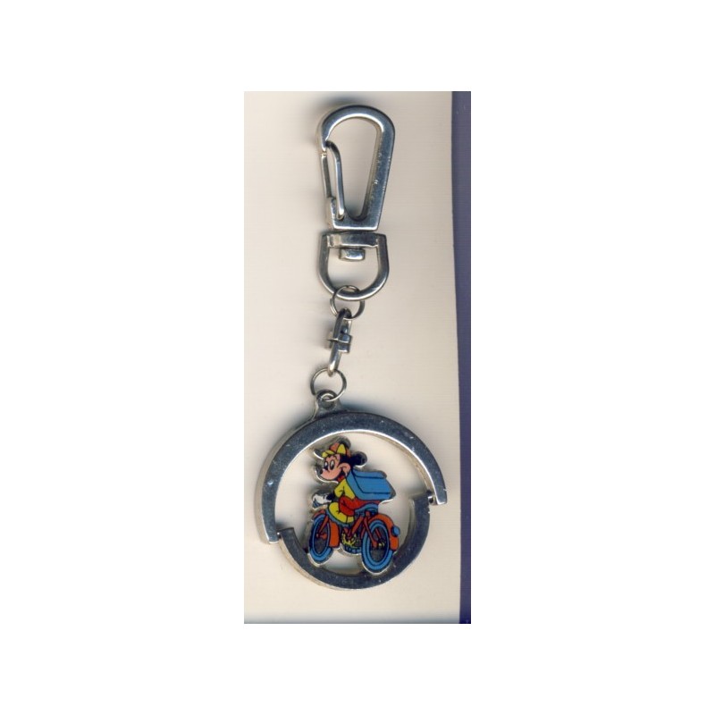 PORTE CLES PIVOTANT MICKEY ECOLIER A VELO