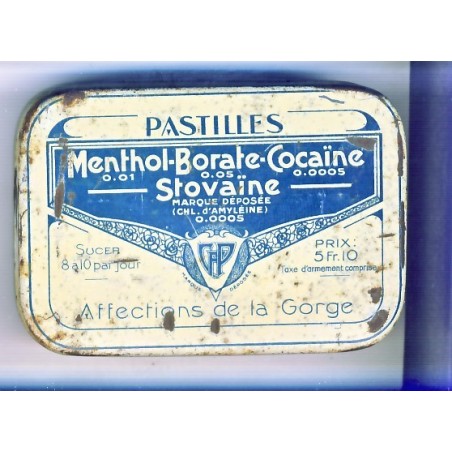 BOITE DE PASTILLES MENTHOL-BORATE-COCAINE - METAL