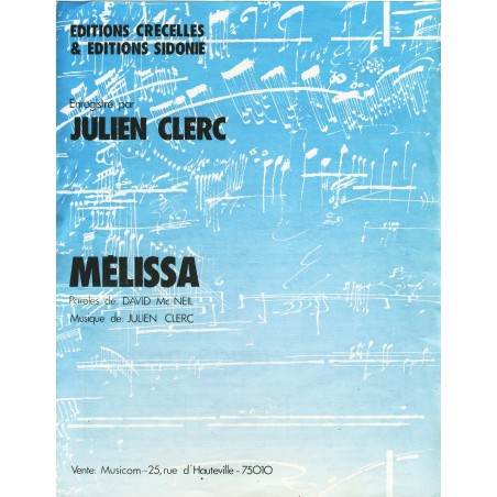 PARTITION DE JULIEN CLERC - MELISSA