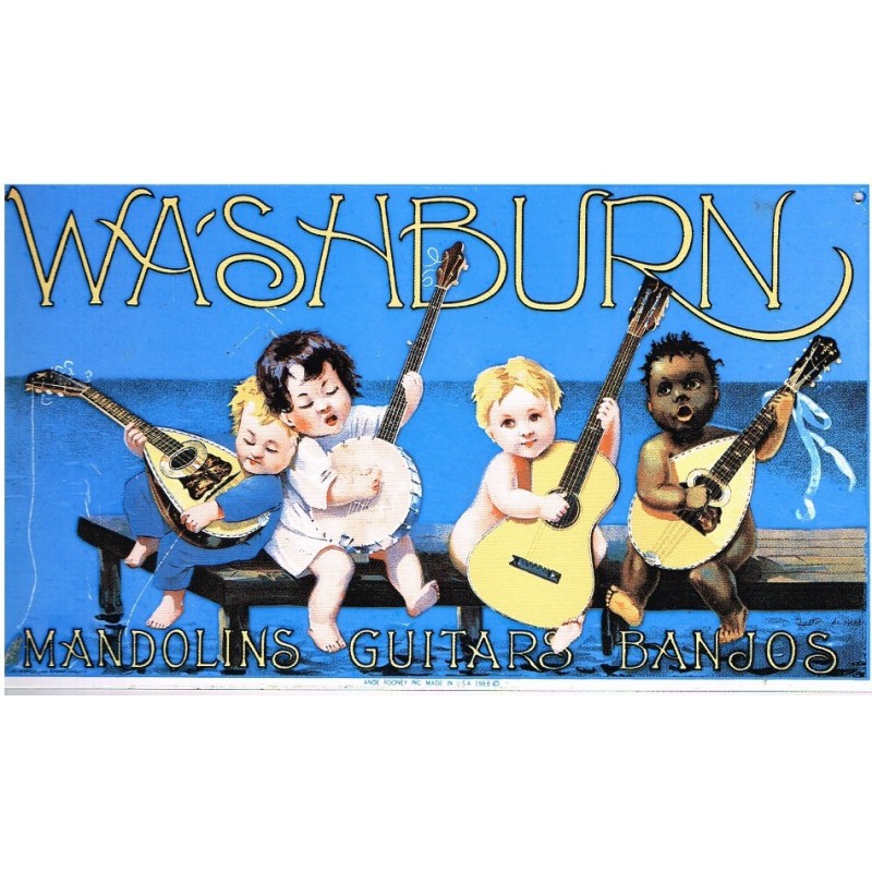 PLAQUE EMAILLEE INSTRUMENTS DE MUSIQUE WASHBURN