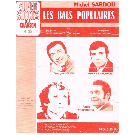PARTITION MICHEL SARDOU - LES BALS POPULAIRES