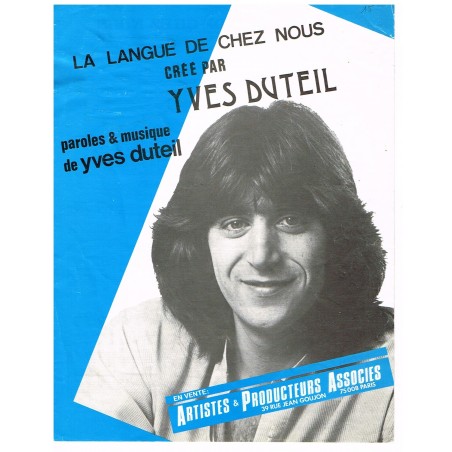 PARTITION YVES DUTEIL - LA LANGUE DE CHEZ NOUS