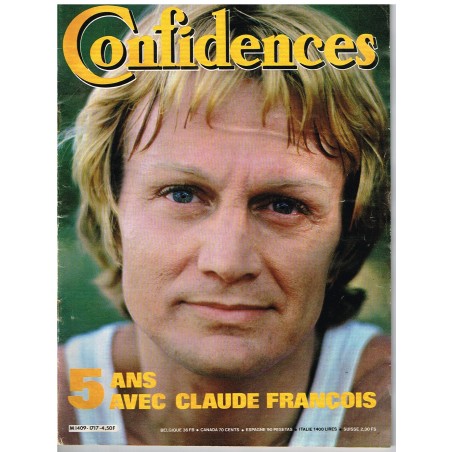 CONFIDENCES N° 1717 : 5 ANS AVEC CLAUDE FRANCOIS﻿. 1980