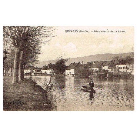 CP25 QUINGEY : RIVE DROITE DE LA LOUE