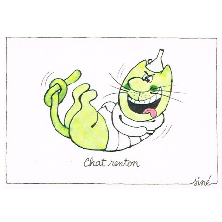CARTE POSTALE CHAT RENTON SIGNEE SINE
