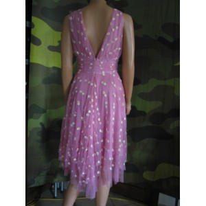 ROBE EN TULLE ROSE A FLEURS BRODEES