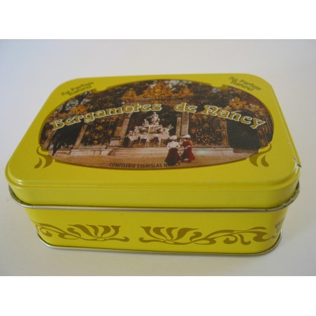 BOITE METAL BERGAMOTES DE NANCY AU PARFUM NATUREL.