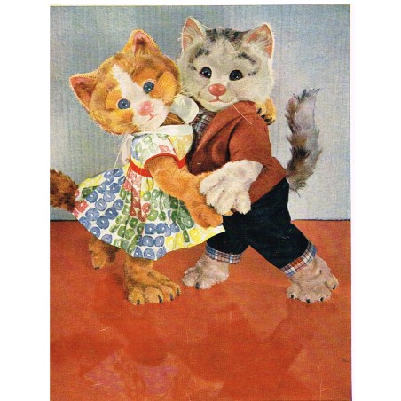 CARTE POSTALE CHATS HUMANISES - DANSE