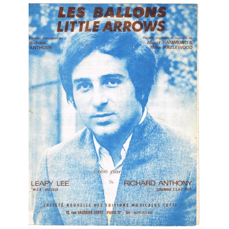 PARTITION DE RICHARD ANTHONY : LES BALLONS