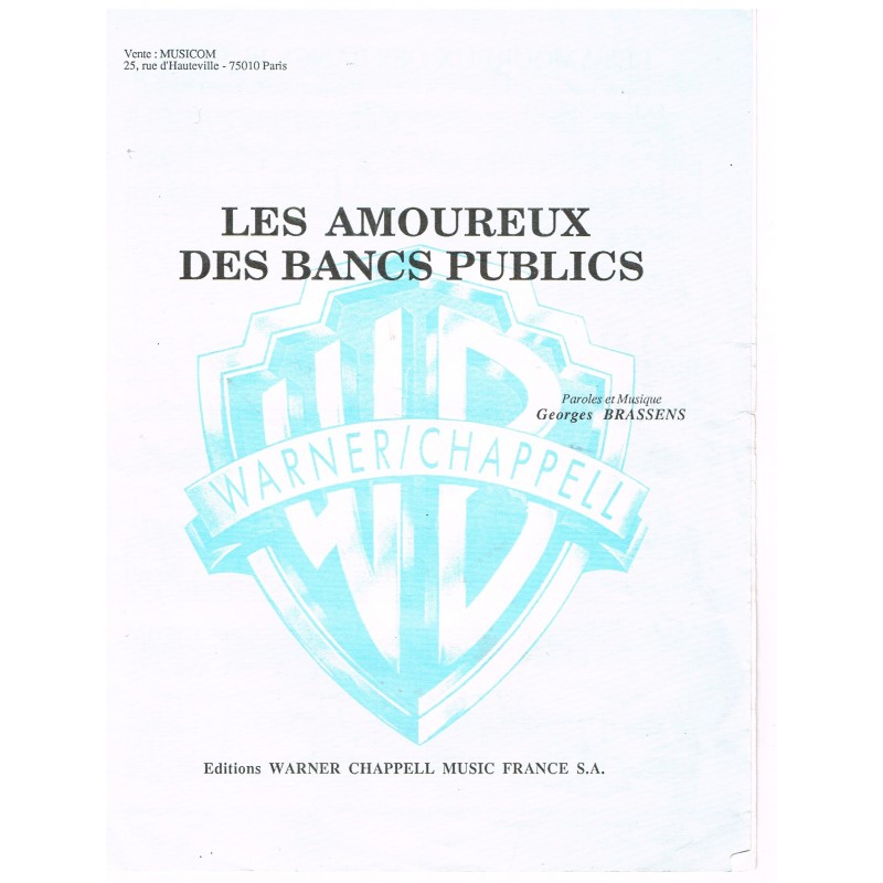 PARTITION DE GEORGES BRASSENS - LES AMOUREUX DES BANCS PUBLICS 