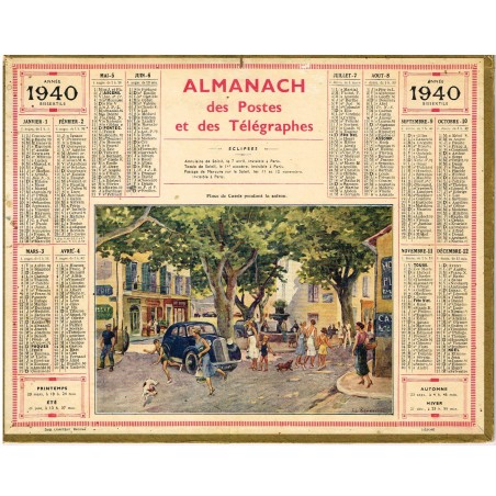 CALENDRIER ALMANACH DES POSTES 194072