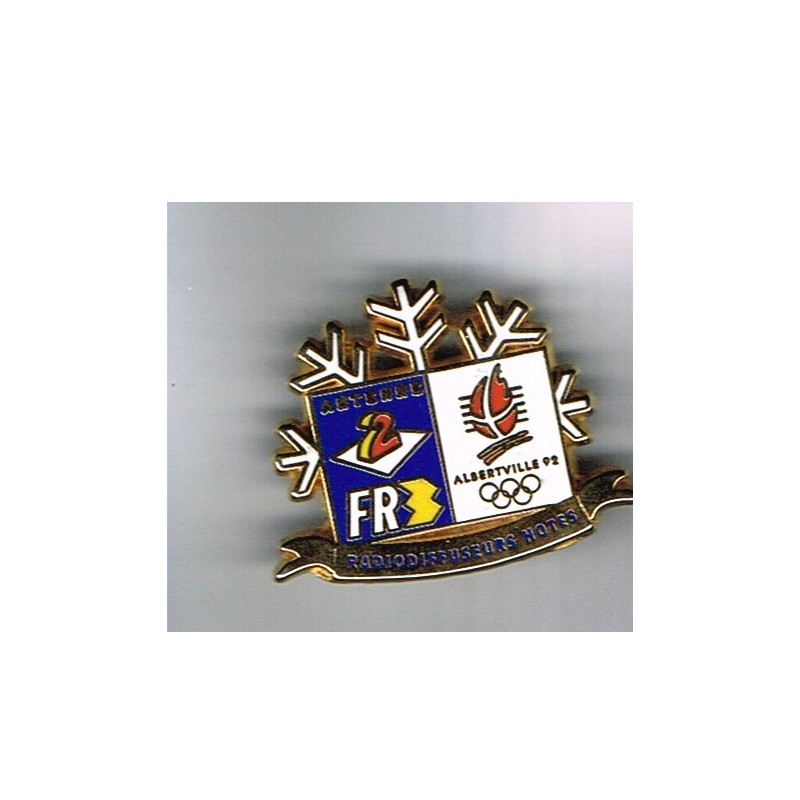 PIN'S J.O. ALBERVILLE 92 - ANTENNE2 FR3  METAL EMAILLE PIN'S J.O. ALBERVILLE 92 - ANTENNE2 FR3  METAL EMAILLE